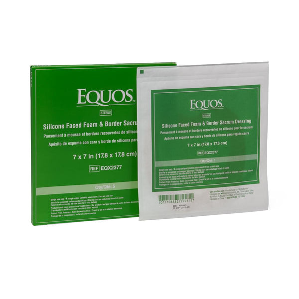 EQUOS 5-Layer Foam Dressings with Silicone Adhesive, Sacrum, 7" x 7", 40/CS  (EQX2377) Case of 40