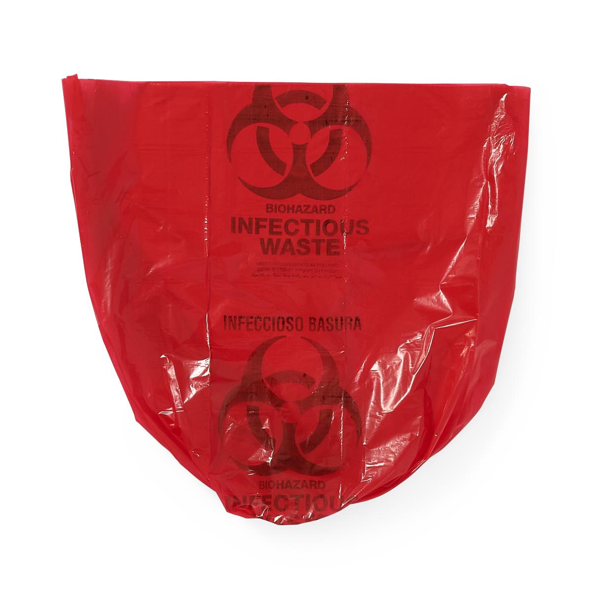 Biohazard Liner, Red, 24 x 24, 1.2 Mil, 25/Bag, 20 Bags (500 Liners)/C ...