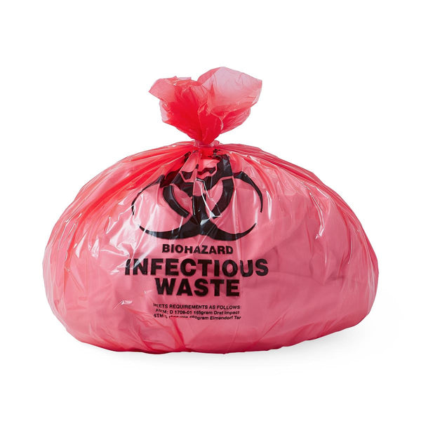 Biohazard Liner, Red, 24" x 32", 1.2 Mil, 25/Roll, 20 rolls (500 Liners)/Case, 25/RL (EVSBL243212RH) 1 Roll
