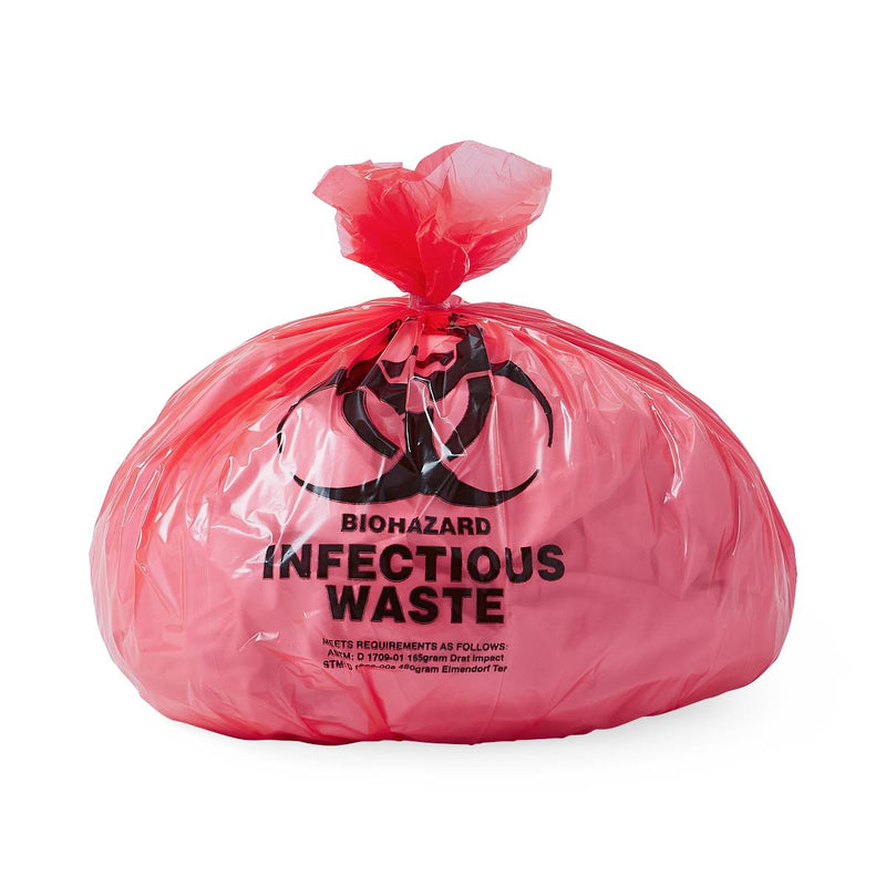 Biohazard Liner, Red, 24" x 32", 1.2 Mil, 25/Roll, 20 rolls (500 Liners)/Case, 25/RL (EVSBL243212RH) 1 Roll