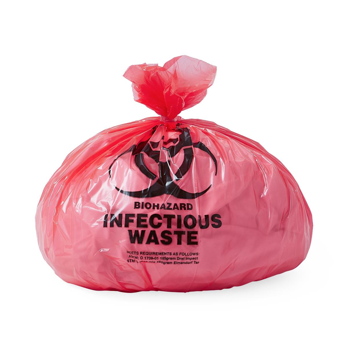 Biohazard Liner, Red, 24 x 32, 1.2 Mil, 25/Roll, 20 rolls (500 Liners ...