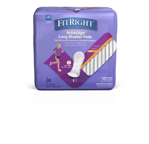 Bladder Control Pad, Light Long, 3" x 11", 180/CS (FBC1015) Case of 180