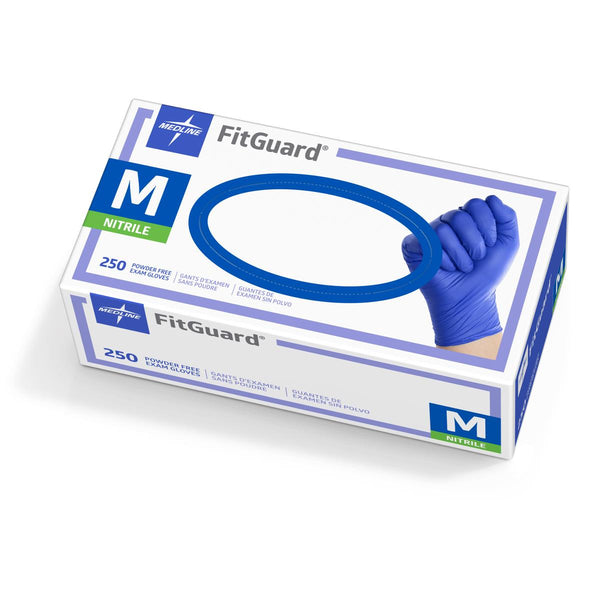 FitGuard Powder-Free Nitrile Exam Gloves with Textured Fingertips, Size M, 2500/CS (FG2502) Case of 2500