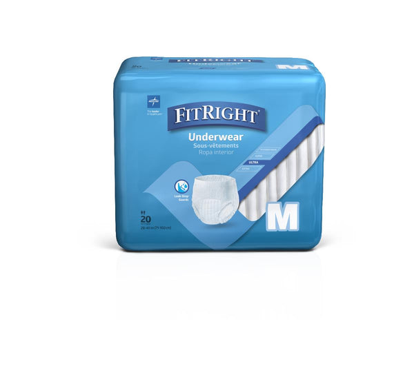 FitRight Ultra Protective Underwear, Size M, for Waist Size 28"-40", 80/CS (FIT23005A) Case of 80