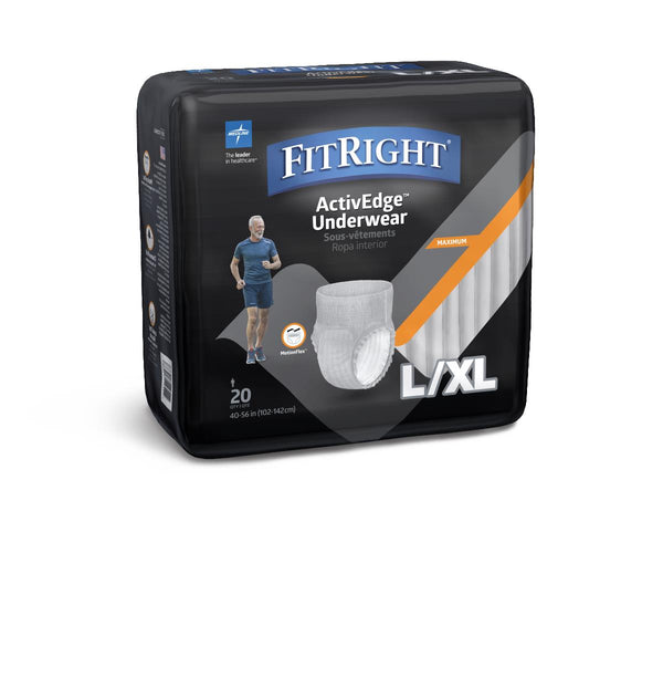 FitRight Ultra Incontinence Underwear for Men, Size L/XL, For Waist Size 40"-56", 80/CS (FIT23MLXL) Case of 80
