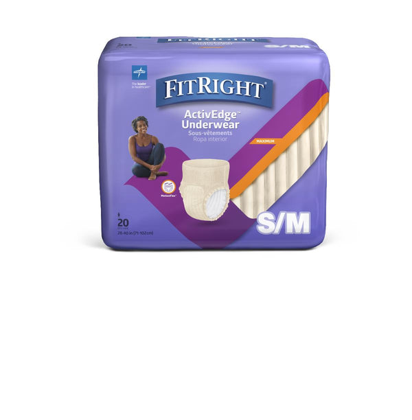 FitRight Ultra Incontinence Underwear for Women, Size S/M, For Waist Size 28"-40", 80/CS (FIT23WSM) Case of 80