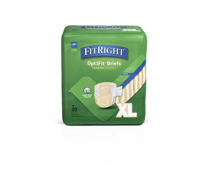 FitRight Ultra Incontinence Briefs, 80/CS (FITULTRAXLG) Case of 80