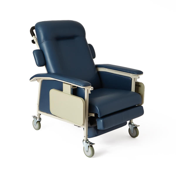 CAL 117 Compliant ComfortEZ Infinite Clinical Recliner with Side Tray, Blueridge, Extra-Wide, 1/EA  (FURN10400BLC) Each