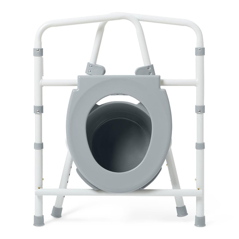 Economy Steel 3-in-1 Folding Commode, Includes Seat, Bucket, and Splashguard, No Seat Lid or Armrests, 4/CS (G1-202EX4) Case of 4