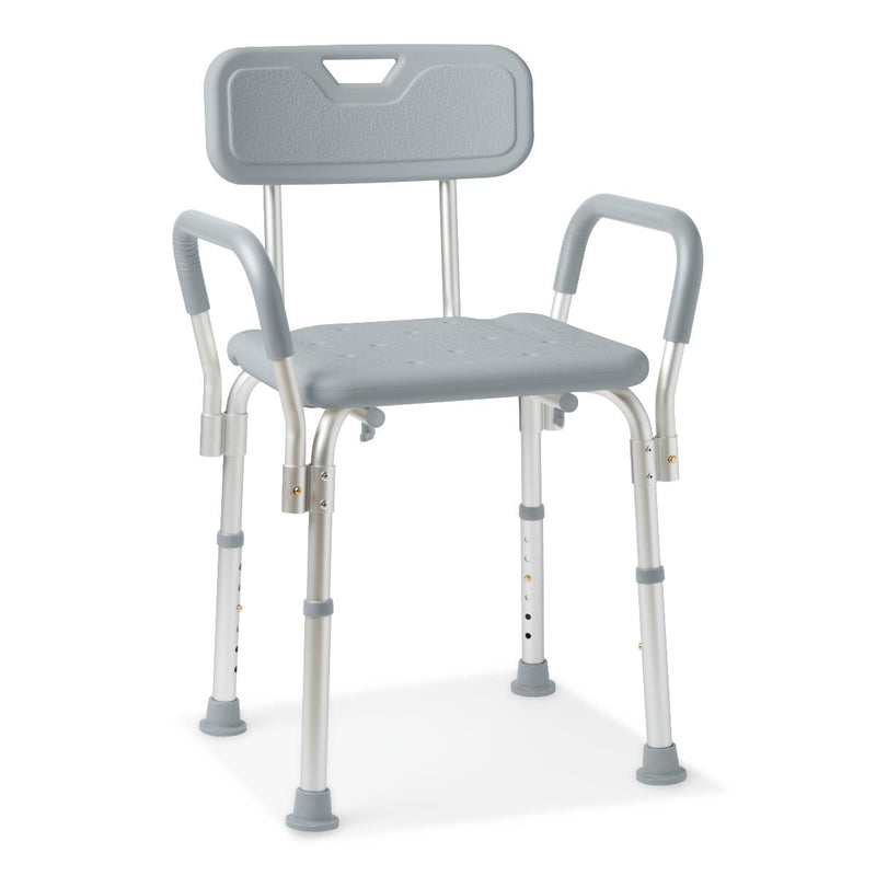 Shower Chair with Backrest and Padded Armrests, 350 lb. Capacity, Gray, 1 EA (G2-100KHX1) Each
