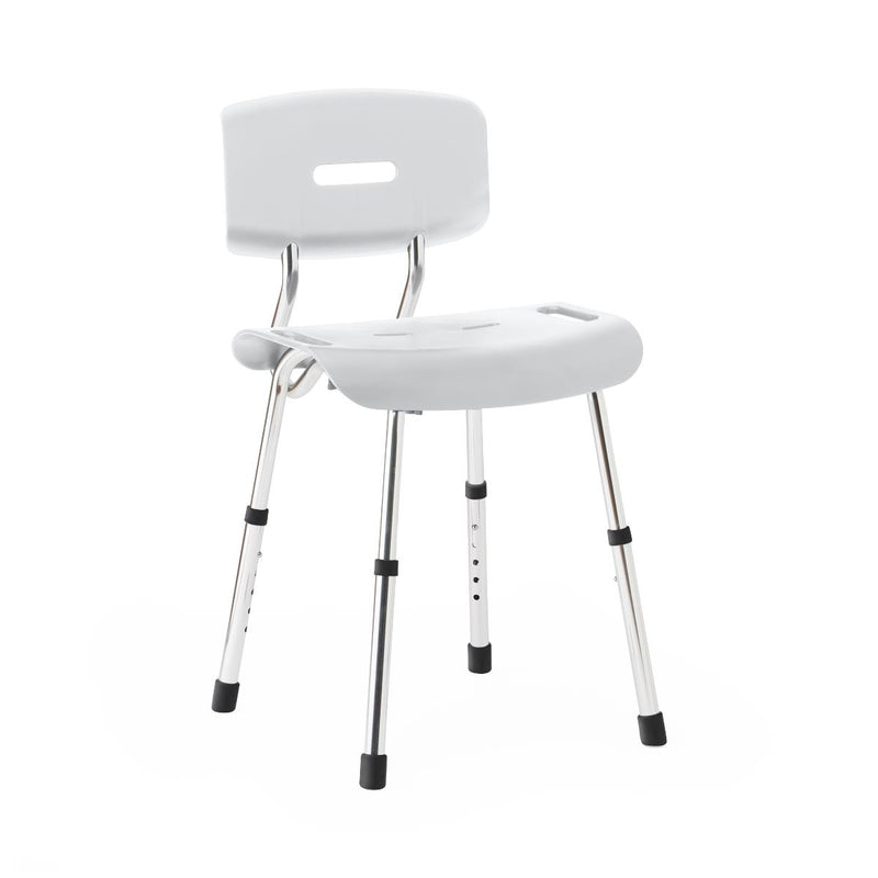 White Shower Chair with Backrest, 300 lb. Weight Capacity, Microban Treated, 1/CS (G2-111KMX1) Case of 1