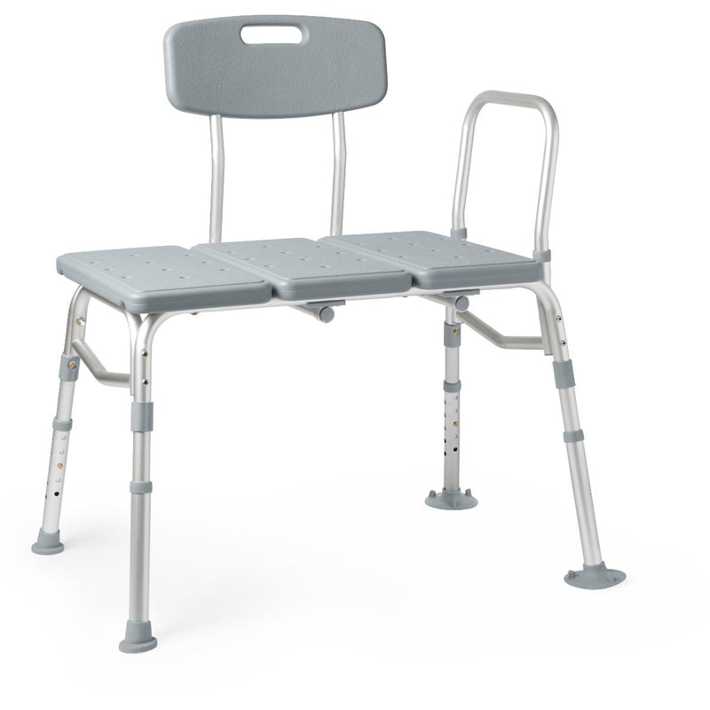 Transfer Bench with Backrest and Pushbutton Height Adjustment, 400 lb. Capacity, Retail Packaging, 1 EA (G3-100KBRX1) Each