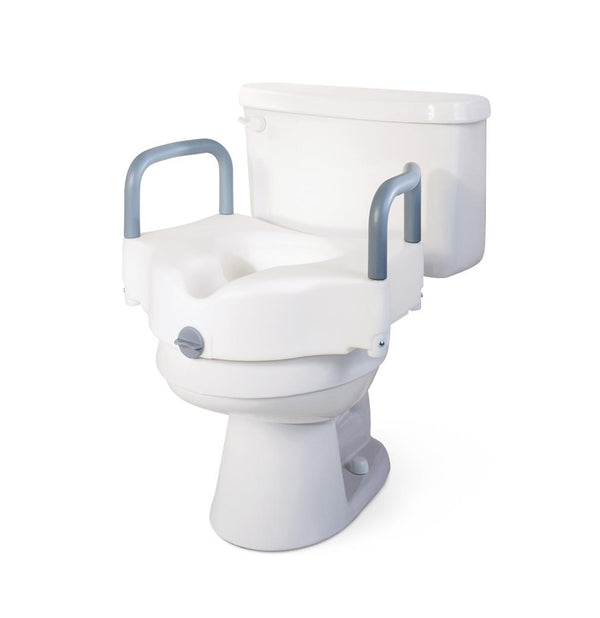 5" Raised Locking Toilet Seat, With Arms, 400 lb. Weight Capacity, 1/CS (G4-502RX1) Case of 1