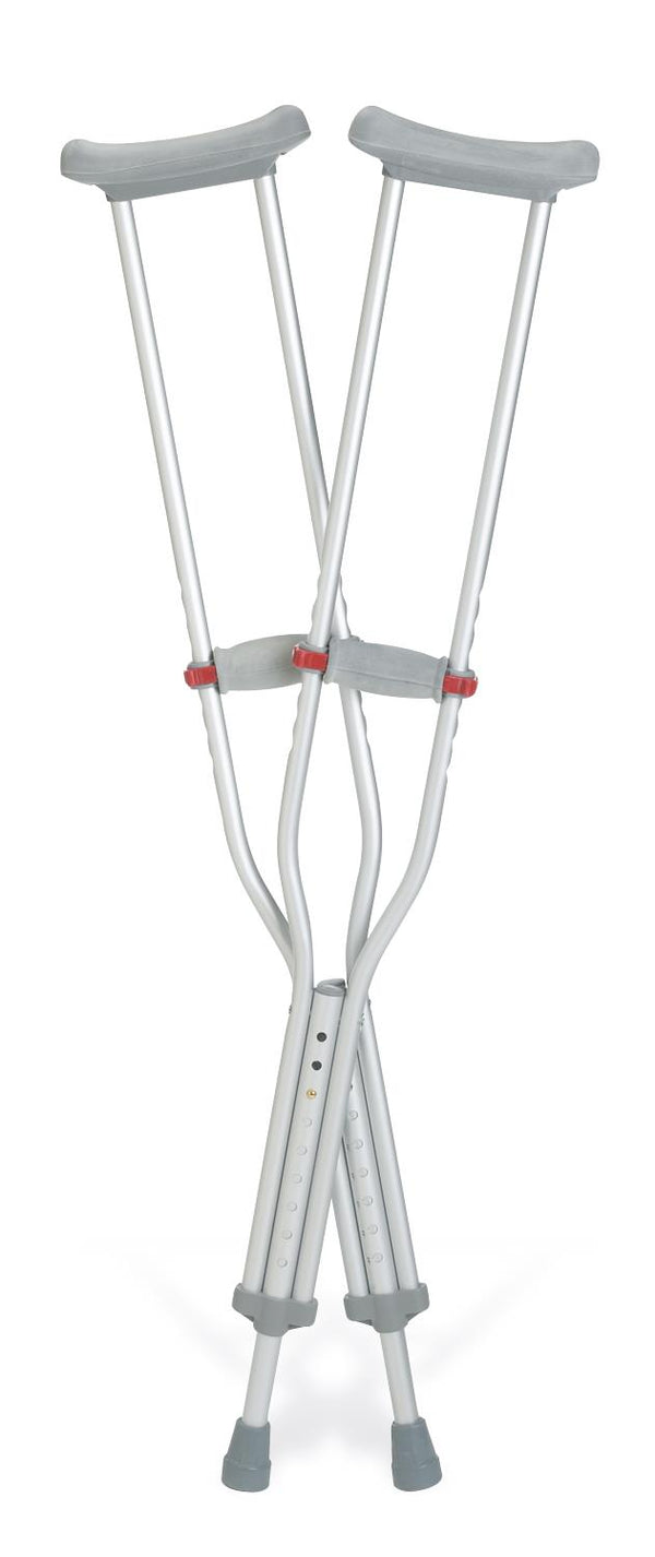 Medline Aluminum Crutches with Red Dot Hand Grip, Tall Adult, 1/PR  (G90-214-8H) 1 Pair