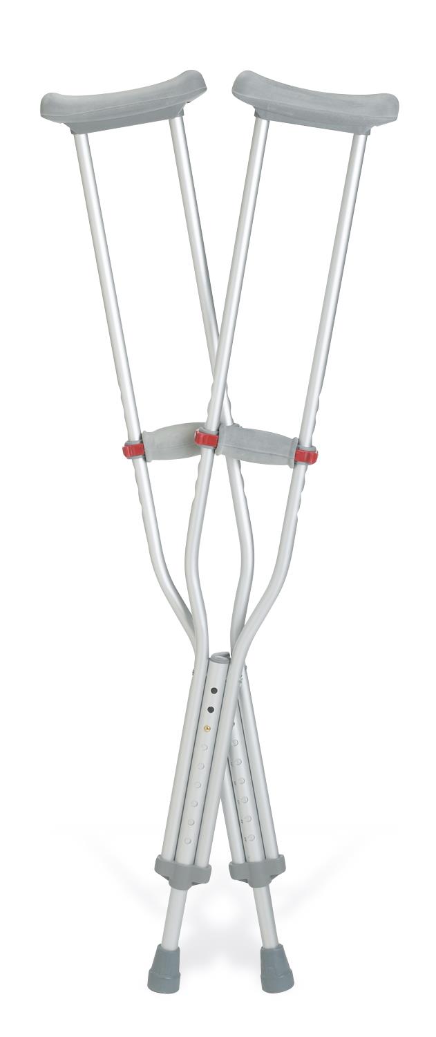 Medline Aluminum Crutches with Red Dot Hand Grip, Tall Adult, 8/CS  (G90-214-8) Case of 8