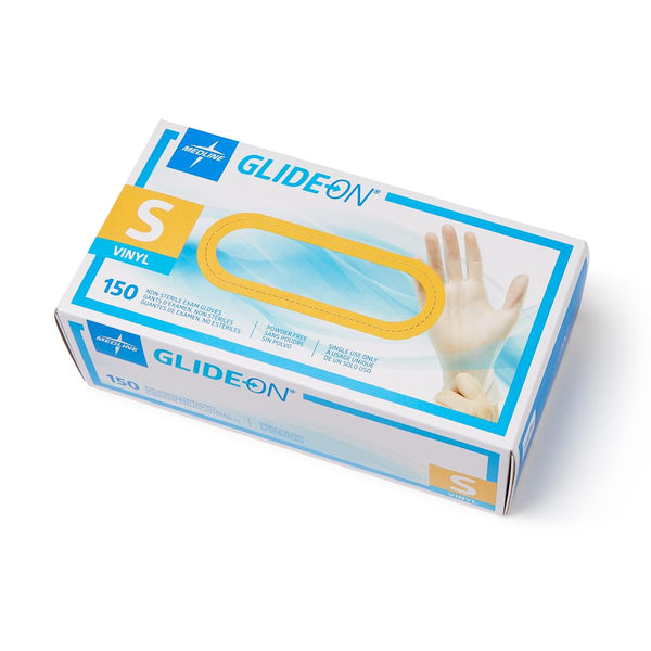 Glide-On Powder-Free Vinyl Exam Gloves, Size S, 150/BX (GLIDE511H) Box of 150