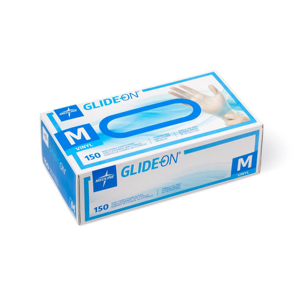 Glide-On Powder-Free Vinyl Exam Gloves, Size M, 1500/CS (GLIDE512) Case of 1500