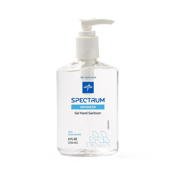 Spectrum Gel Hand Sanitizer, 70% Ethyl Alcohol, Pump Bottle, 8 oz., 12/CS (HH70G08) Case of 12
