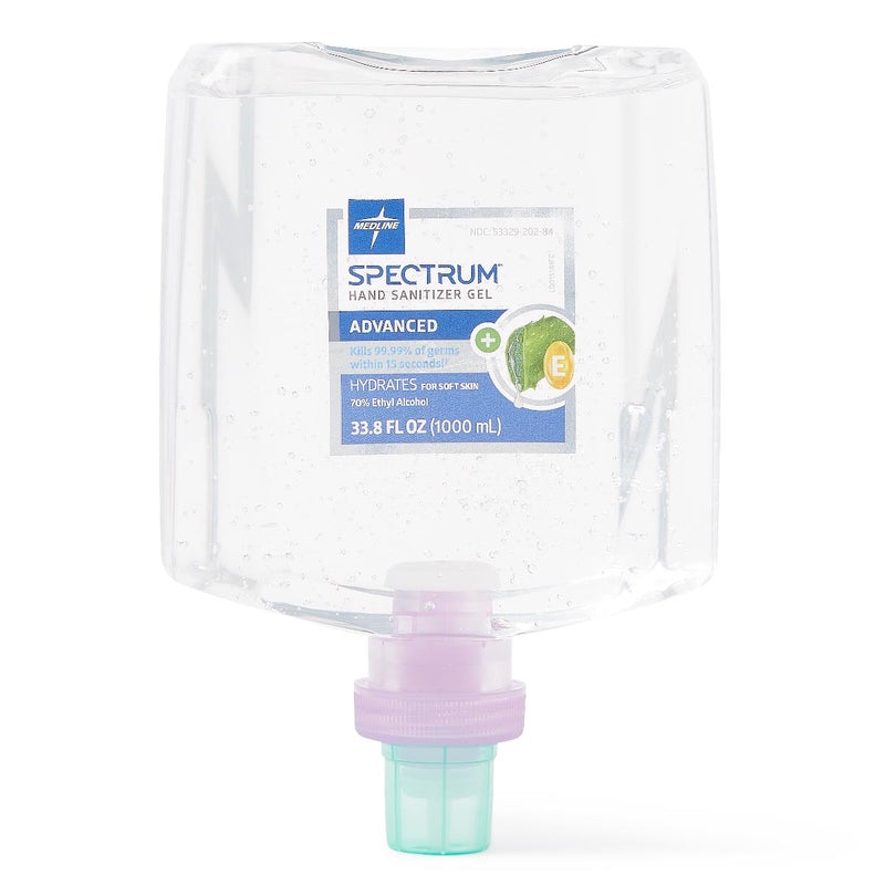 Spectrum Gel 70% Ethyl Alcohol Hand Sanitizer for MANDISPW, MANDISPB, AUTODISPW, and AUTODISPB Dispensers, 1,000 mL, 4/CS (HH70G1000) Case of 4