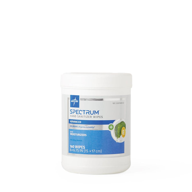 Spectrum Hand Sanitizer Wipes with 70% Ethyl Alcohol, 160 Wipes/Container, 1 EA (HH70W160H) Each