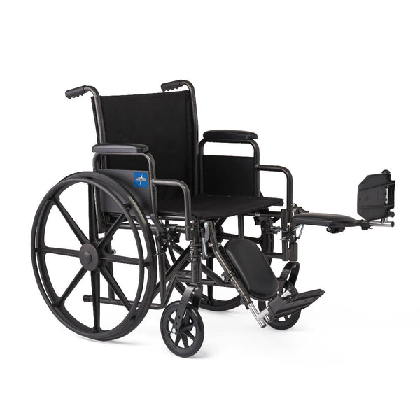 20" Wide K1 Basic Nylon Wheelchair with Swing-Back Desk-Length Arms and Elevating Leg Rests, 1/EA  (K1206N22E) Each