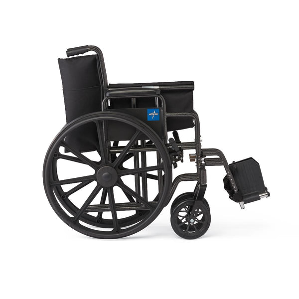 18" Wide K1 Basic Nylon Wheelchair with Swing-Back Desk-Length Arms and Swing-Away Footrests, 1/EA  (K1186N22S) Each