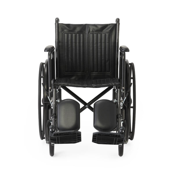 18" Wide K1 Basic Vinyl Wheelchair with Full-Length Arms and Elevating Leg Rests, 1/EA  (K1186V11E) Each