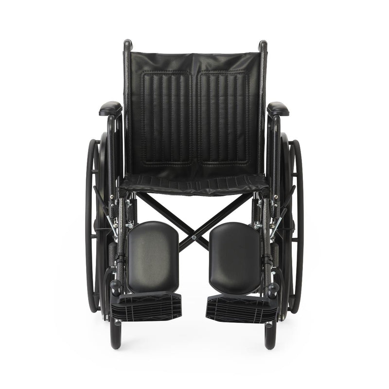 18" Wide K1 Basic Vinyl Wheelchair with Full-Length Arms and Elevating Leg Rests, 1/EA  (K1186V11E) Each