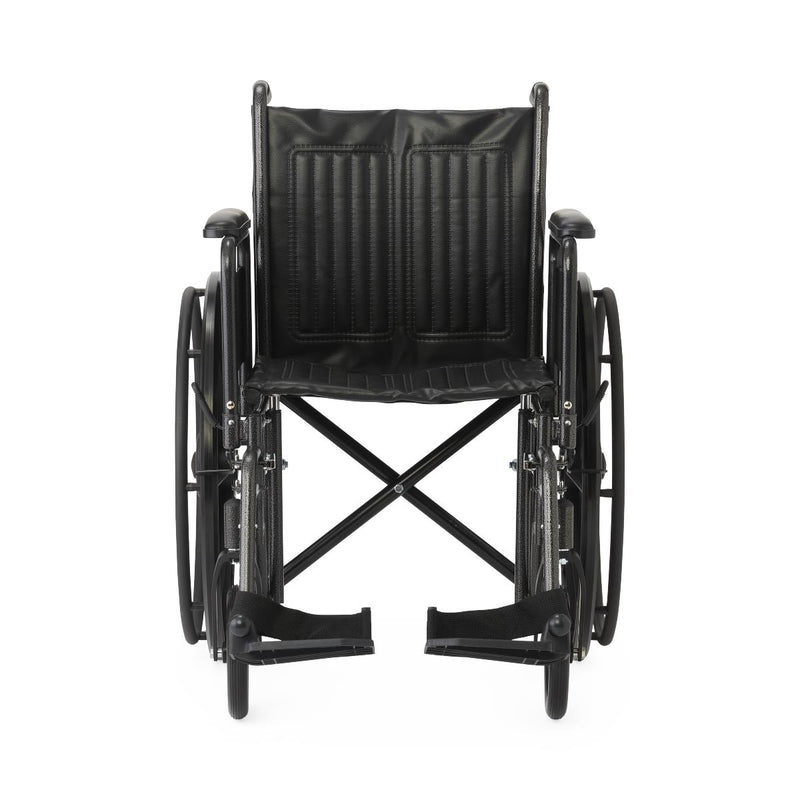 18" Wide K1 Basic Vinyl Wheelchair with Full-Length Arms and Swing-Away Footrests, 1/EA  (K1186V11S) Each