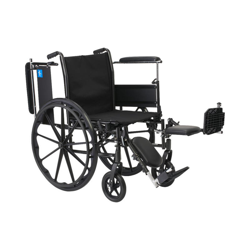 K3 Guardian 16" Wide Wheelchair with Height-Adjustable Full-Length Arms and Elevating Leg Rests, 1/EA  (K3166N44E) Each