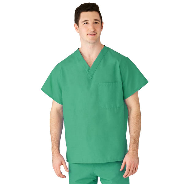 AngelStat Unisex Reversible V-Neck Scrub Top with 2 Pockets, Jade, Size 3XL, Medline Color Code, 1/EA  (M610NTJ3XL-CM) Each