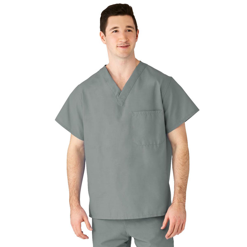 AngelStat Unisex Reversible V-Neck Scrub Top with 2 Pockets, Misty, Size L, Medline Color Code, 1/EA  (M610NTZL-CM) Each