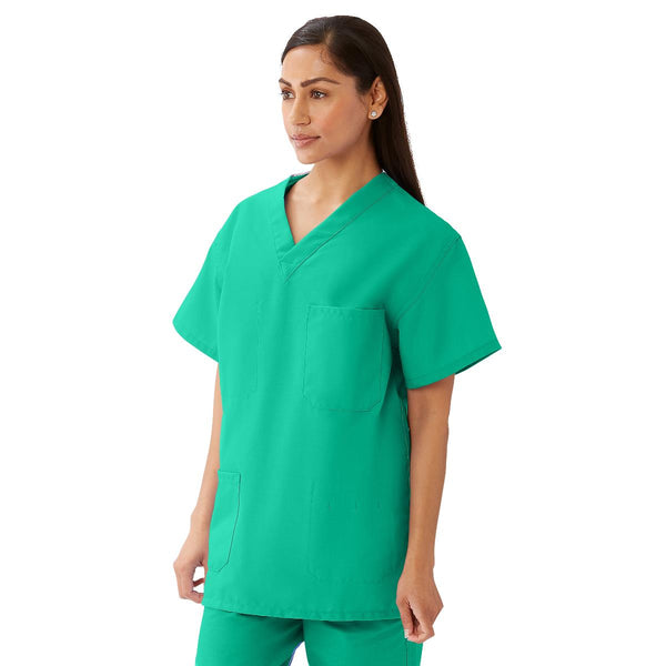 AngelStat Unisex Reversible V-Neck Scrub Top with 4 Pockets, Jade, Size M, Angelica Color Code, 1/EA  (M630NTJM-CA) Each