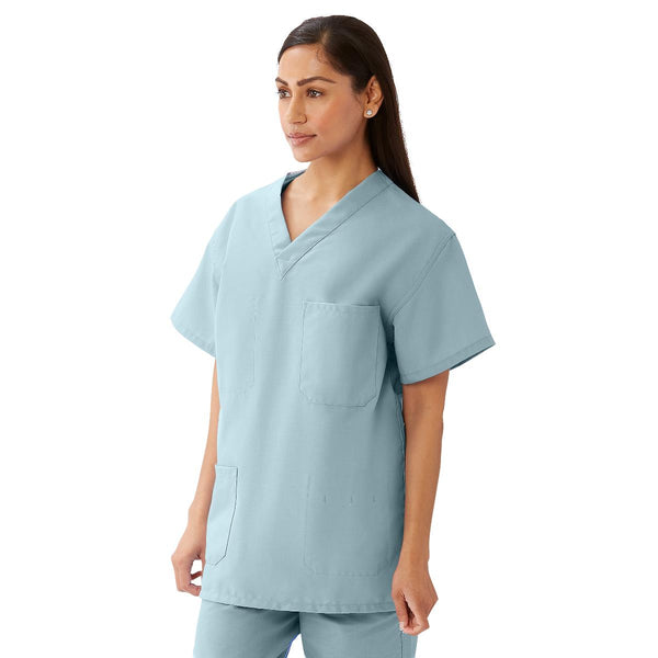 AngelStat Unisex Reversible V-Neck Scrub Top with 4 Pockets, Misty, Size XL, Angelica Color Code, 1/EA  (M630NTZXL-CA) Each