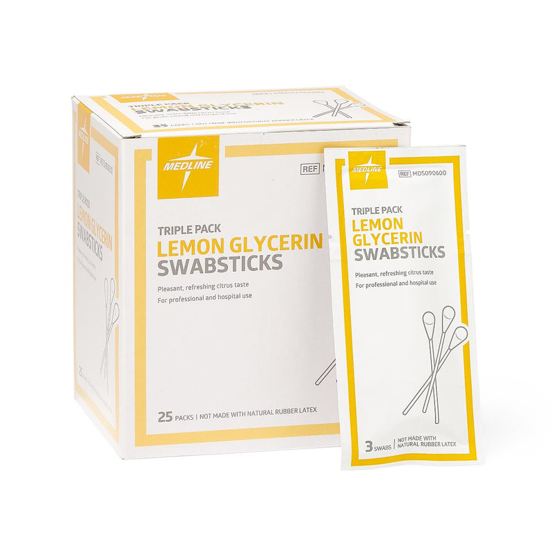 Lemon Glycerin Oral Swabsticks, 3/Pack, 750/CS (MDS090600) Case of 750