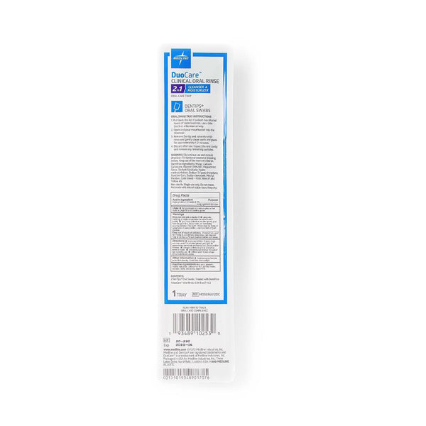 DuoCare Single-Use Oral Care Tray Kit with 2 DenTips Oral Swabsticks, 100/CS (MDS096012DC) Case of 100