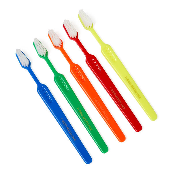 Super Soft Toothbrush, Pediatric, Variety Pack (Blue, Green, Orange, Red, and Yellow), 72/CS (MDS096081) Case of 72