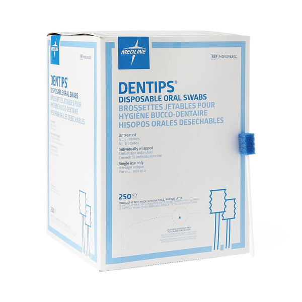 DenTips Oral Swab, Untreated, Adult, Individually Wrapped, 500/CS (MDS096202) Case of 500