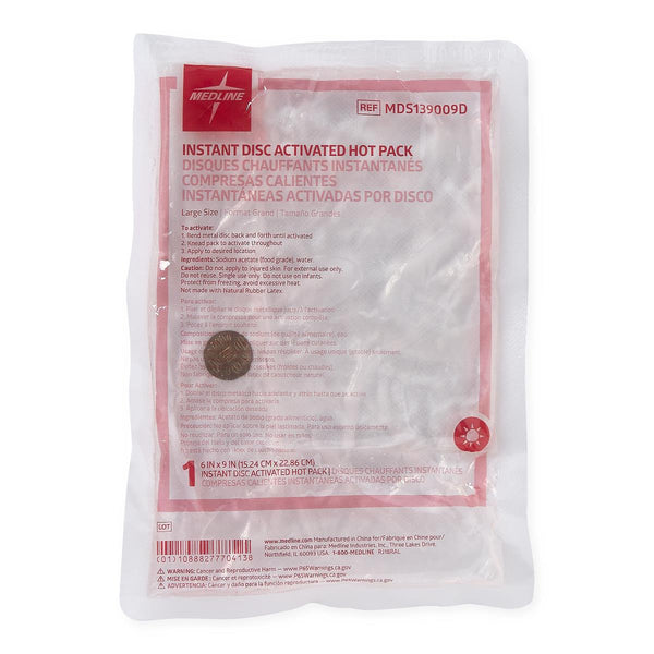Disc-Activated Nonwoven Instant Hot Packs, Size L, 6" x 9", 24/CS (MDS139009D) Case of 24