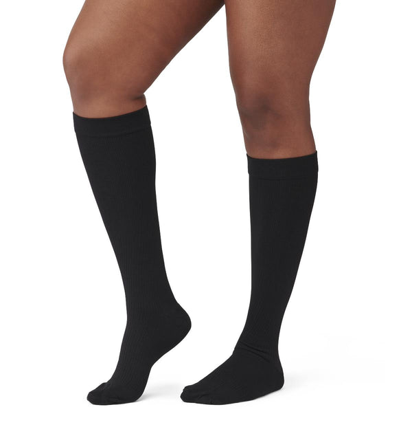 CURAD Compression Socks, Knee High, 8-15 mmHg, Black, Size S, 1/EA  (MDS1717ABH) Each