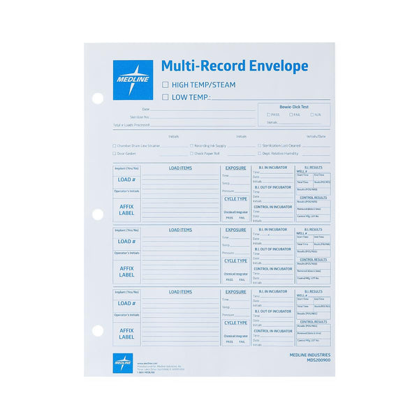 Sterilization Record Envelope, 9" x 12", 100/PK  (MDS200900) Pack of 100