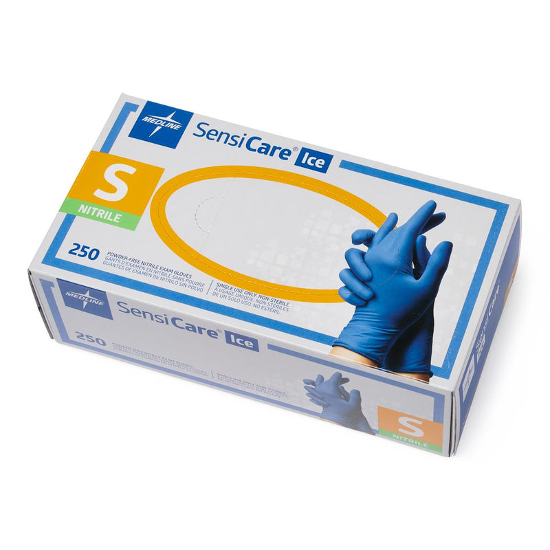 SensiCare Ice Powder-Free Nitrile Exam Gloves, Size S, 250/BX (MDS2501H) Box of 250