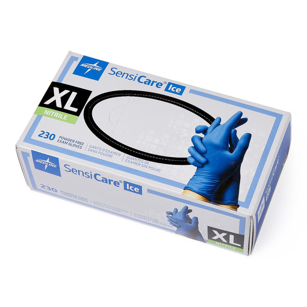 SensiCare Ice Powder-Free Nitrile Exam Gloves, Size XL, 230/BX (MDS2504H) Box of 230