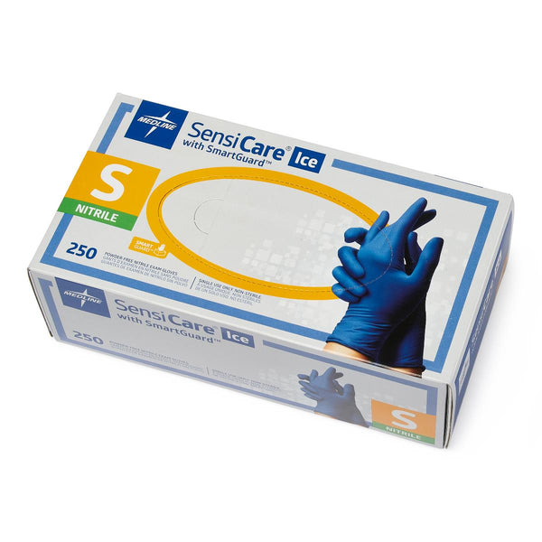 SensiCare Ice Powder-Free Nitrile Exam Gloves with SmartGuard Film, Size S, 250/BX (MDS6801H) Box of 250