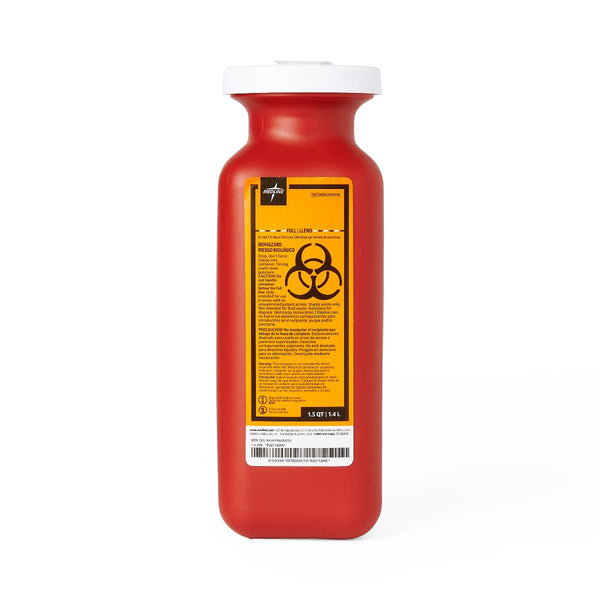 Phlebotomy Sharps Container, Red, 1.5 qt., with Screw Top Lid, 1 EA (MDS705115H) Each