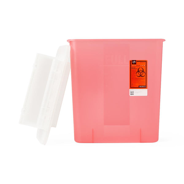 Patient Room Sharps Container with Flap, Red, 3 gal., 10/CS  (MDS705204) Case of 10