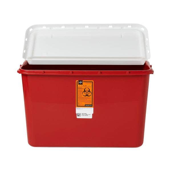 Sharps Containers, Red, Hinged Top Lid, 8 gal., 10/CS  (MDS705208HN) Case of 10