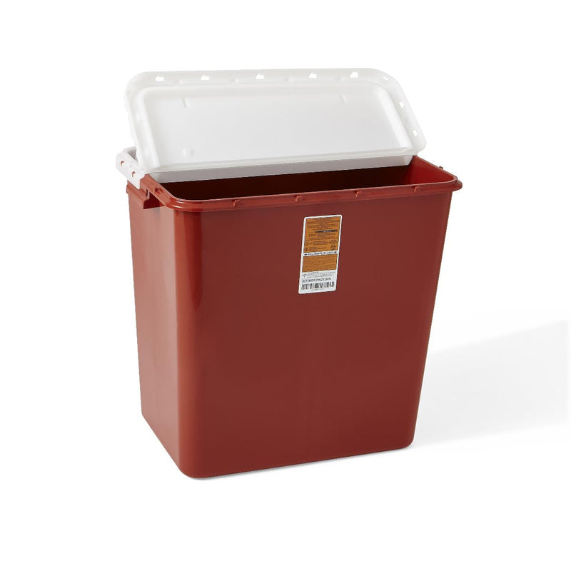 Sharps Containers, Red, Hinged Top Lid, 12 gal., 10/CS  (MDS705212HN) Case of 10