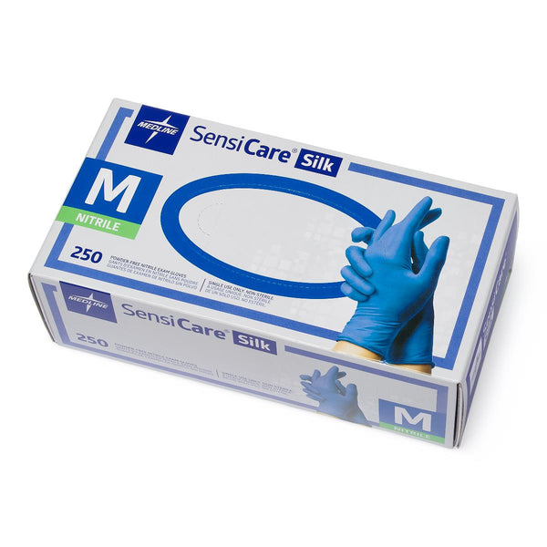 SensiCare Silk Powder-Free Nitrile Exam Gloves, Size M, 250/BX (MDS7585H) Box of 250
