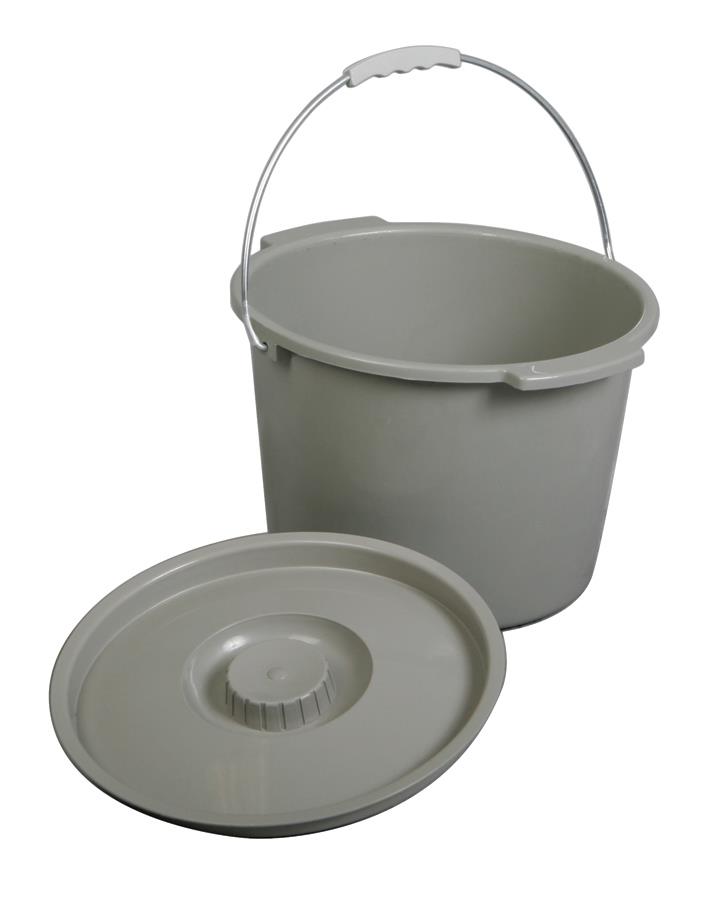 Medline Commode Bucket and Lid with Metal Handle, 6/CS  (MDS80306B) Case of 6